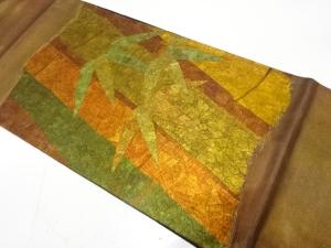 竹笹模様　袋帯